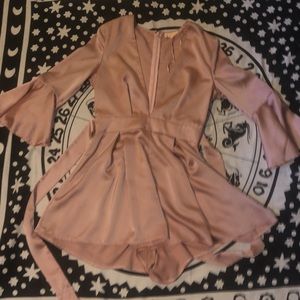 Pink Satin Romper